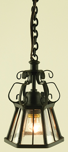 Dollhouse Miniature Ornate Hanging Iron Lamp